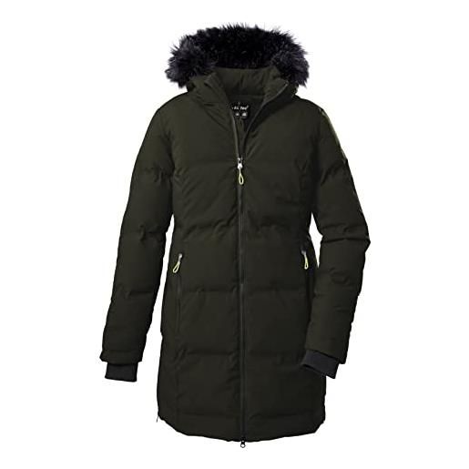 Killtec cappotto invernale da donna con cappuccio rimovibile, verde oliva scuro, 72