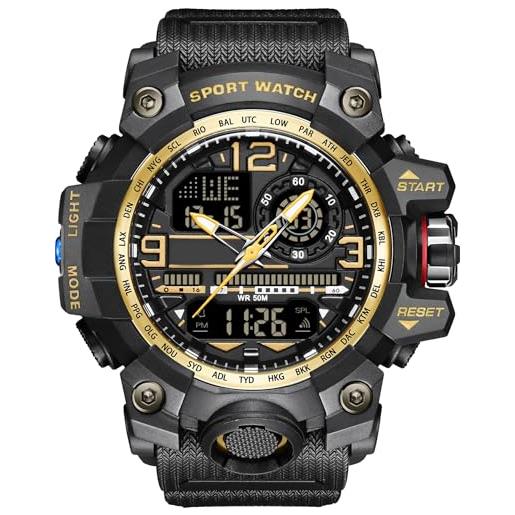 Findtime Orologio Digitale Uomo Militare, Numeri Grandi, 50m Impermeabile, Con Sveglia, Cronometro, Data E Luce LED, Cinturino In Silicone - 3
