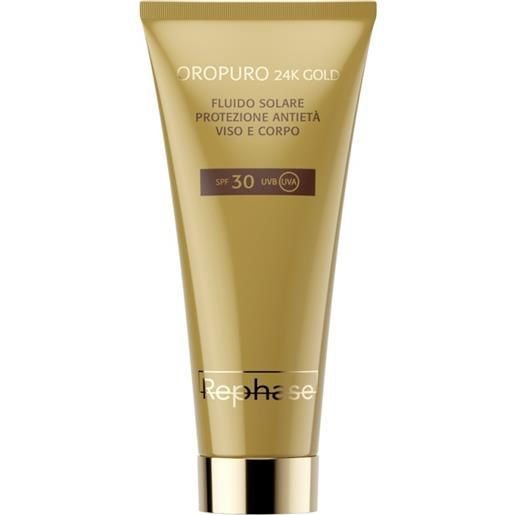 Rephase Sole rephase oropuro 24k gold - fluido solare protezione antietà spf30, 150ml