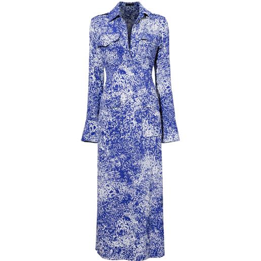 Proenza Schouler abito lungo con stampa astratta - blu