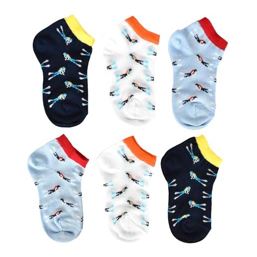 Intocco 6 paia - calze estive per bambini, varie fantasie, traspiranti, fresche e leggere - adatte per uso quotidiano - made in italy