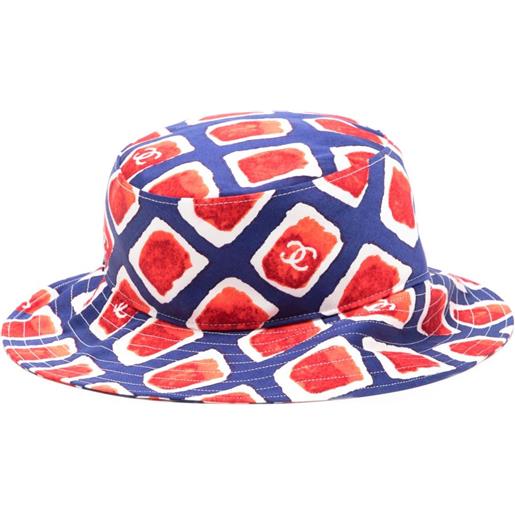 CHANEL Pre-Owned - cappello bucket con stampa anni 2000 - donna - cotone/elastam/viscosa - taglia unica - rosso