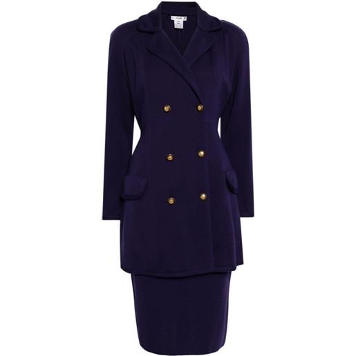 Celine Pre-Owned - completo doppiopetto - donna - lana - taglia unica - viola