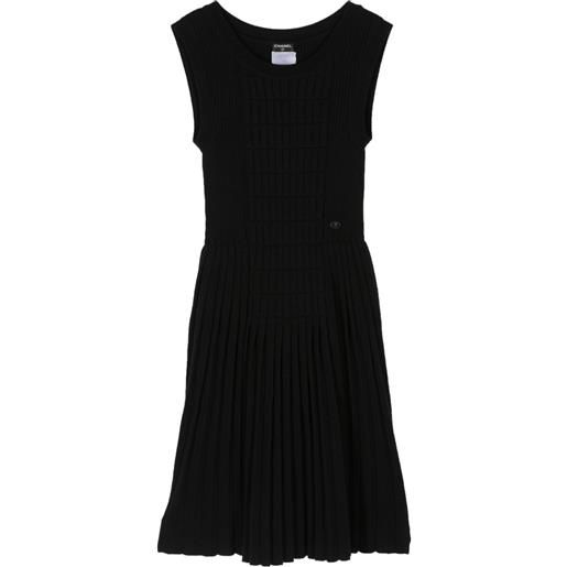 CHANEL Pre-Owned - abito smanicato a coste 2007 - donna - lana - taglia unica - nero