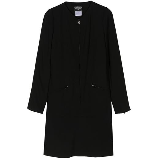 CHANEL Pre-Owned - abito corto con zip 1997 - donna - lana/seta/lycra - taglia unica - nero