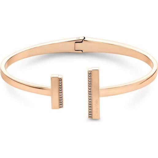 CALVIN KLEIN bracciale semi-rigido in acciaio rosato