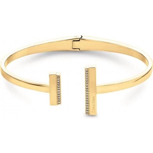 CALVIN KLEIN bracciale semi-rigido in acciaio dorato