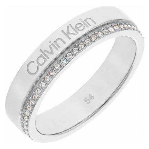 CALVIN KLEIN anello donna in acciaio con zirconi