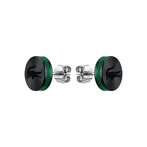 Lacoste orecchini a perno da uomo collezione lacoste baseline disponibile in black taglia unica