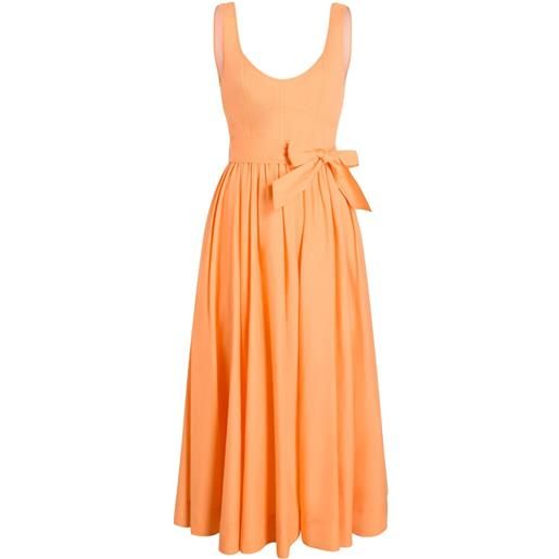 Cinq A Sept abito midi kilah drappeggiato - arancione