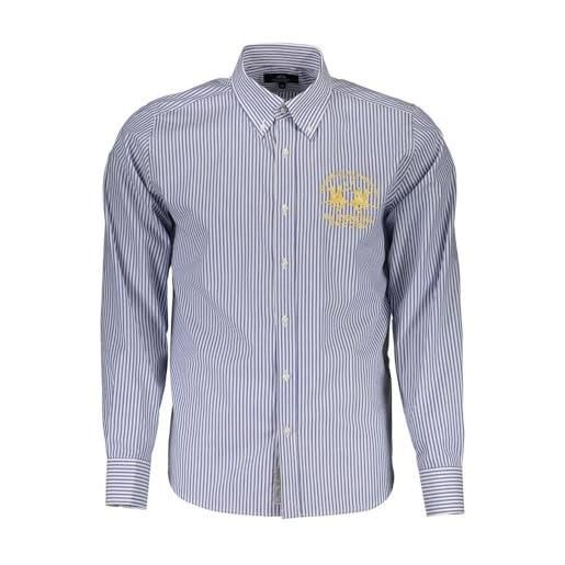 La martina camicia maniche lunghe uomo blu