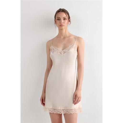 Intimissimi sottoveste in seta e inserti in pizzo naturale