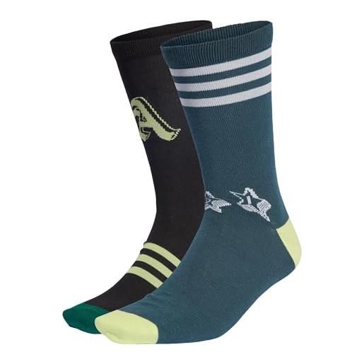 adidas hz2918 brand love 3pp calzini unisex bambino collegiate green/black/arctic night taglia km