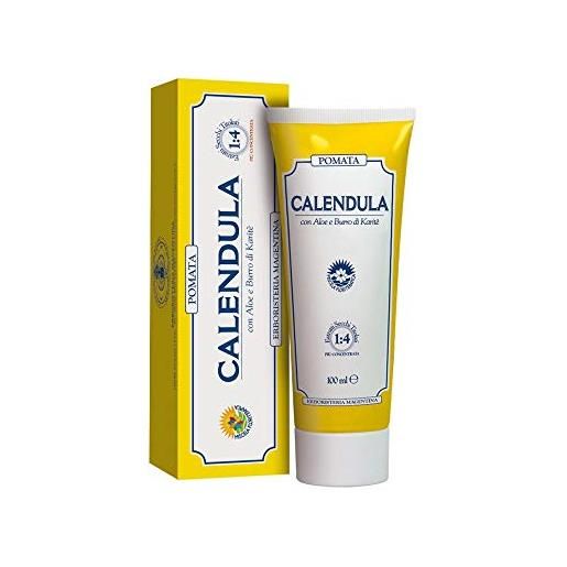 Erboristeria magentina - calendula pomata 100 ml con aloe e burro di karite' lenitiva, idratante, doposole