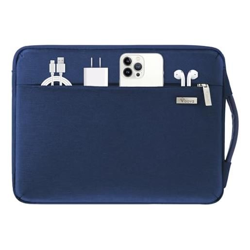 Voova custodia portatile 15 pollici per mac. Book air 15 360° protettiva custodia computer per mac. Book air m2 a2941 2023, microsoft surface, mac. Book pro a1990 a1707 custodia pc borsa portatile, blu