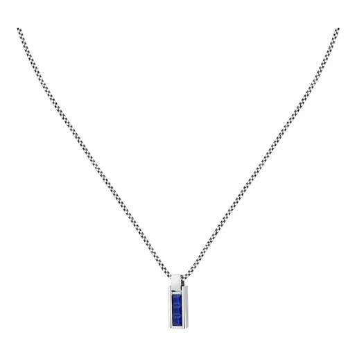 Morellato sabh40 - collana da uomo in acciaio, con zirconi blu, collezione urban