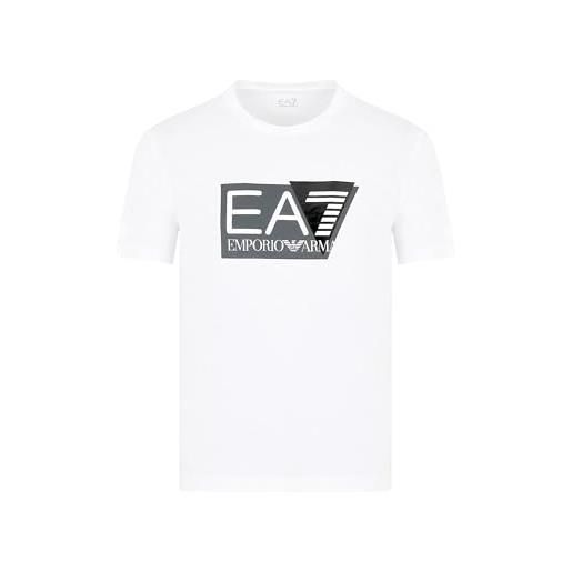 EA7 t-shirt stampa logo nero davanti girocollo costine primavera estate xl