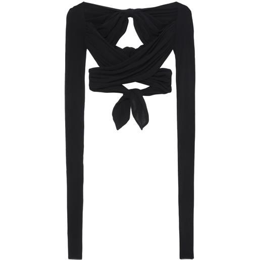 Philosophy Di Lorenzo Serafini top crop con fiocco - nero