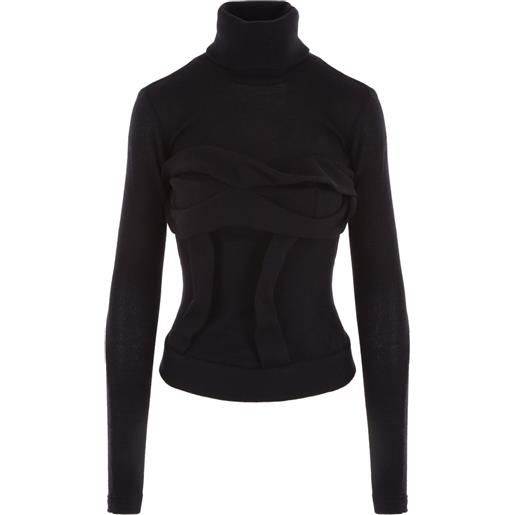 JORDANLUCA maglione con arricciatura - nero