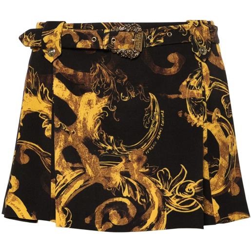 Versace Jeans Couture minigonna con stampa watercolour couture - nero