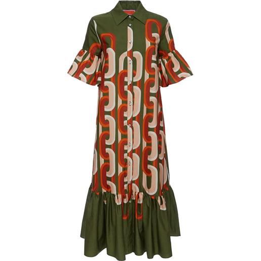 La DoubleJ abito choux con stampa - verde