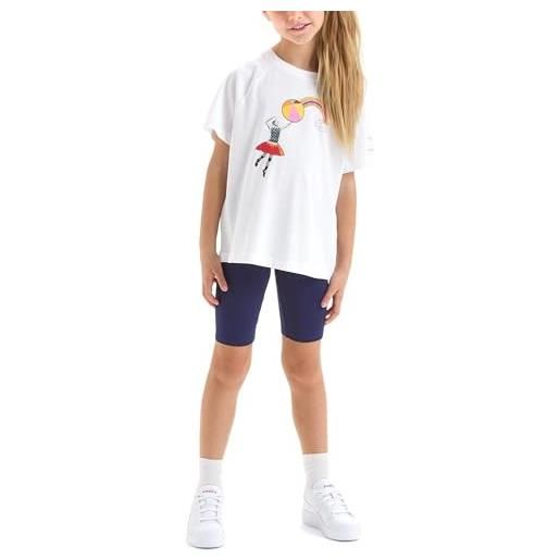 Diadora jg. Set ss sport art, classic navy, l bambine e ragazze