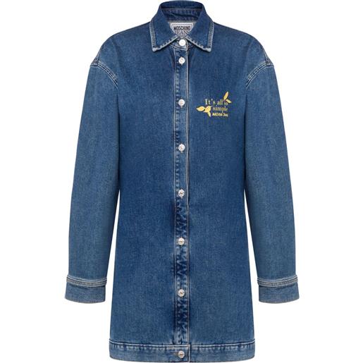 MOSCHINO JEANS camicia denim con ricamo - blu
