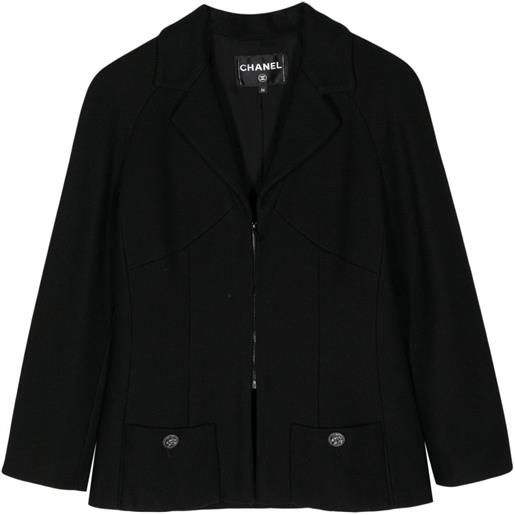 CHANEL Pre-Owned - giacca con zip 2000 - donna - cotone/seta - taglia unica - nero