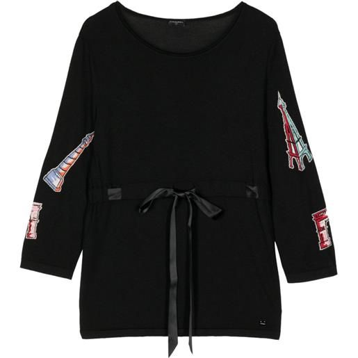 CHANEL Pre-Owned - maglione icon 2012 - donna - cashmere/seta - taglia unica - nero