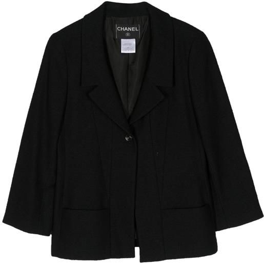 CHANEL Pre-Owned - giacca con logo cc 1999 - donna - lana/seta/nylon - taglia unica - nero