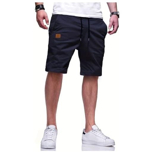 Tansozer pantaloni corti uomo estate chino elastico in vita, cachi, 2xl