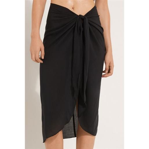 Tezenis pareo midi in tela di viscosa donna nero