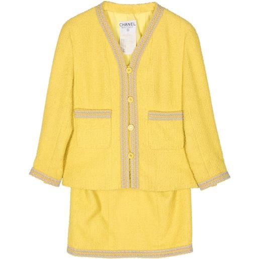 CHANEL Pre-Owned - completo monopetto 1994 - donna - lana/nylon/cotone/seta - 40 - giallo