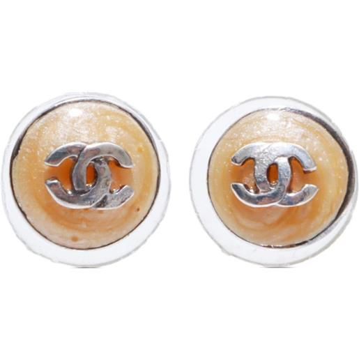 CHANEL Pre-Owned - orecchini a bottone cc 2000 - donna - placcatura in argento - taglia unica