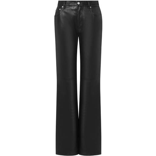 MOSCHINO JEANS pantaloni svasati in pelle - nero