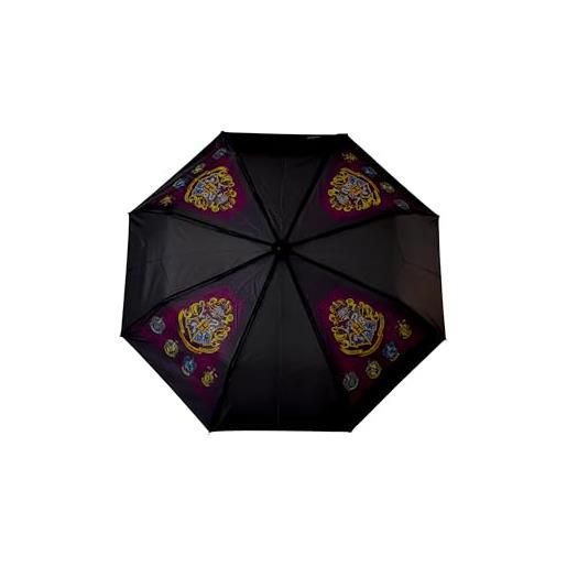 CYPBRANDS cyp brands - ombrello pieghevole harry potter per ragazzi e ragazze, colore: nero, prodotto ufficiale, nero, klein, novelty