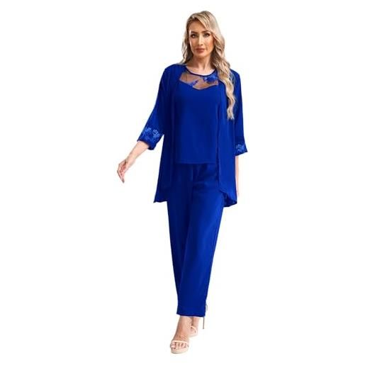 YiZYiF completo da donna 3 pezzi chiffon slim fit business blazer d'affari elegante ufficio cappotto giacca e pantaloni e crop top borgogna a xl