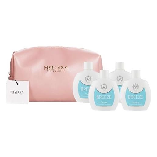 FEI FAN deodorante profumato, neutro, no gas, formulato senza sali di alluminio 100ml (4 unità) + pochette (colorazione assortita)