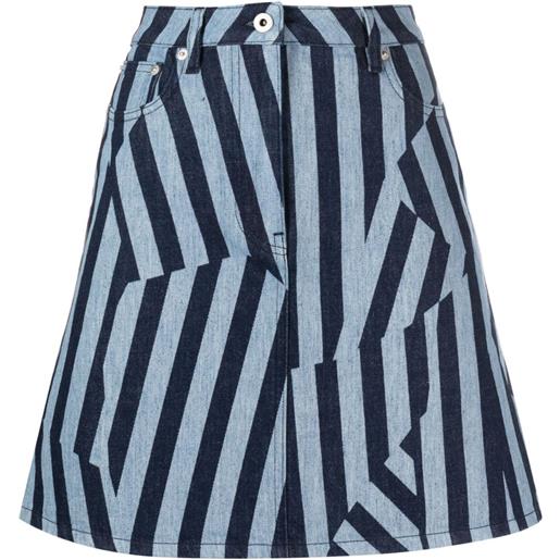 Kenzo gonna denim a righe - blu