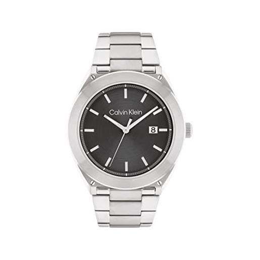 Calvin Klein orologio analogico al quarzo da uomo con cinturino in acciaio inossidabile argentato - 25200196