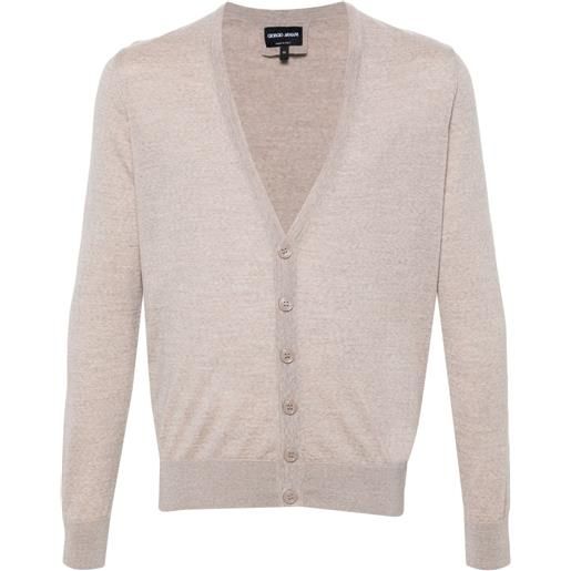 Giorgio Armani cardigan con scollo a v - toni neutri