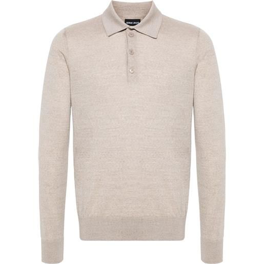 Giorgio Armani polo a maniche lunghe - toni neutri