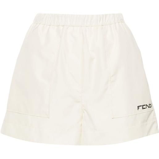 FENDI shorts a vita alta - toni neutri