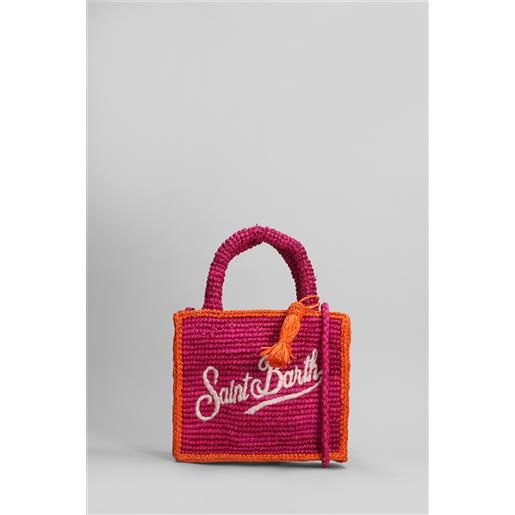Saint Barth Mc2 tote vanity in rafia fucsia