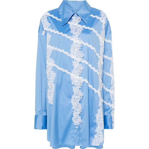 Viktor & Rolf chemisier in cotone con applicazione - blu