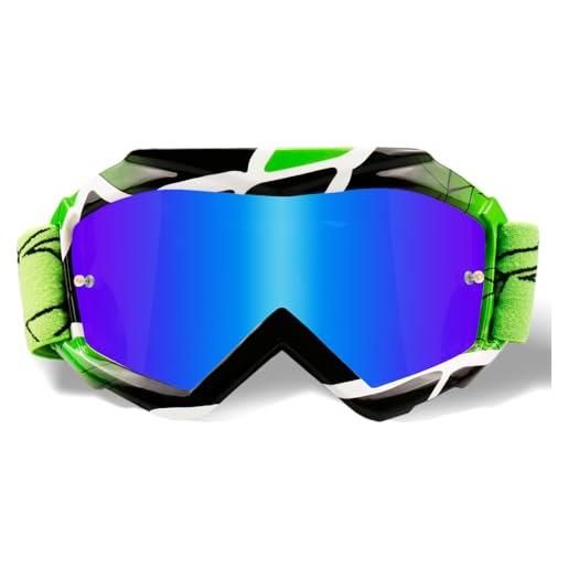 NENKI occhiali da moto per bambini, occhiali motocross bambino, occhiali da corsa fuoristrada per ragazzi, per bambini e bambine dai 3 ai 12 anni nk-1018