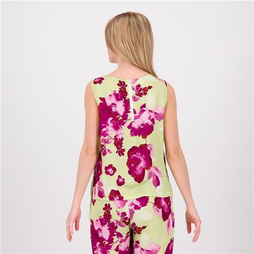 Mama m'ama top a fiori smanicato