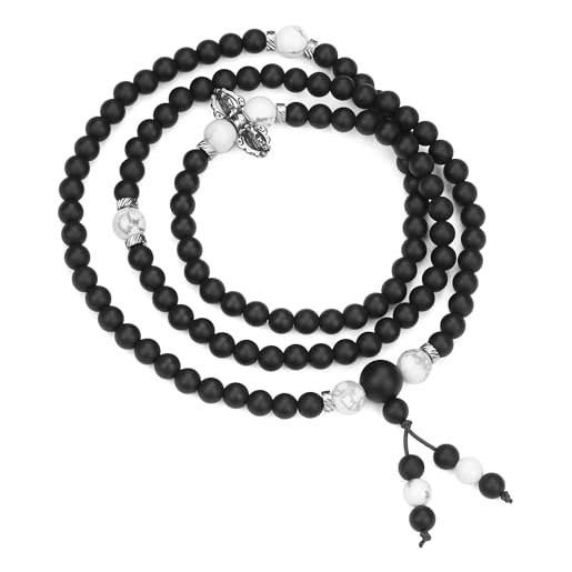 Mala 108 Perle in Onice con Occhio di Tigre e Mano di Fatima