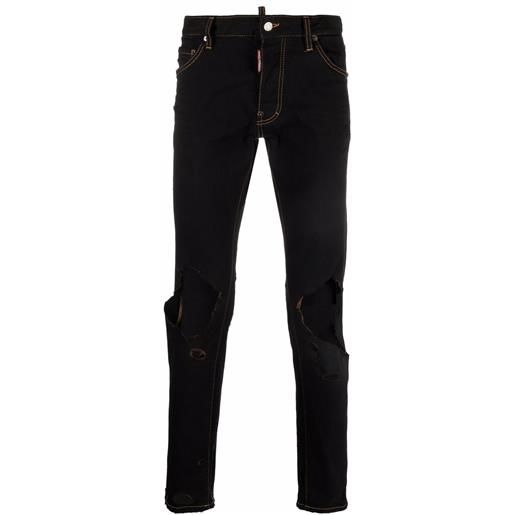 DSQUARED2 jeans con effetto vissuto - nero