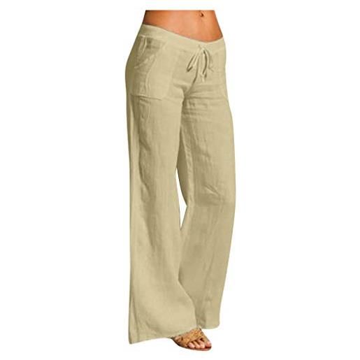 Kobilee pantaloni donna lino lunghi cotone vita alta pantaloni lino leggeri eleganti bianchi pantaloni casual spiaggia curvy pantaloni palazzo elasticizzati morbidi pantaloni estivi yoga gamba larga